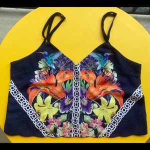Angel Biba Tropical Print Crop Top